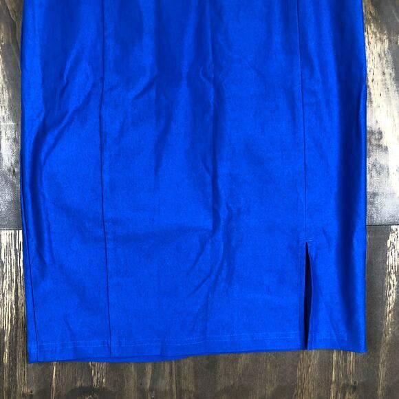 Kate Kasin Women Skirt Blue Bodycon Pencil Belt Loop Hip-Wrapped Medium - Picture 3 of 11